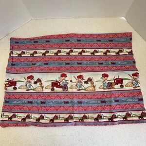 International Harvester Tractor Red / Blue Farm-Themed Boy’s Handmade Pillowcase